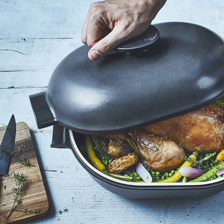 Emile Henry Kookpan ovaal Delight E-box - 4.5Ltr - Slate