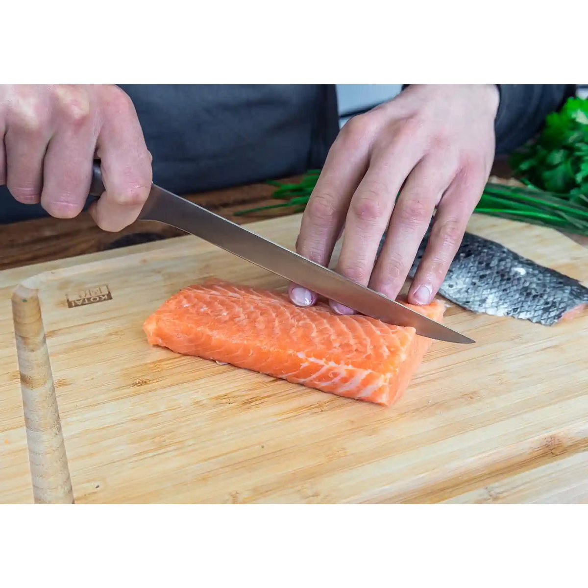 Kotai Flexibel Fileermes 200 mm – Met Bamboe Saya - Geleverd in een Luxe bamboe geschenkverpakking