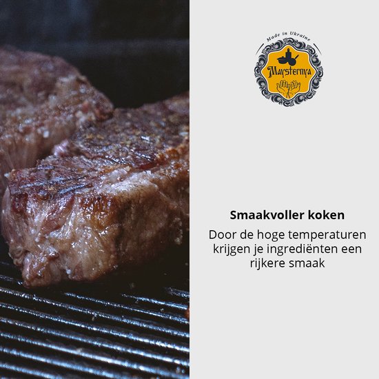 Maysternya Gietijzeren Grillpan vierkant - 28 x 28 x 4 cm