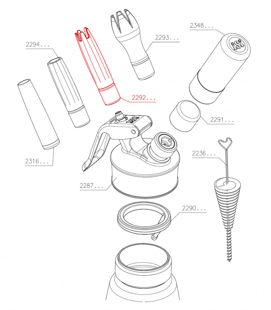 iSi Spuitmond ster Gourmet / Thermo Whip - Rood