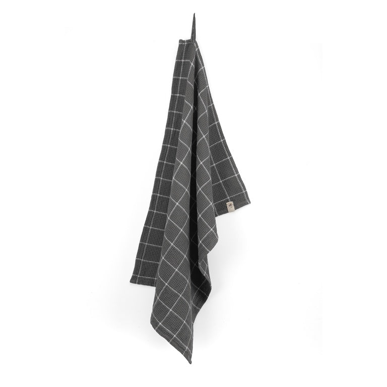 Walra Keukendoek Dry with Cubes – 100% Katoen – Modern Design - Zwart