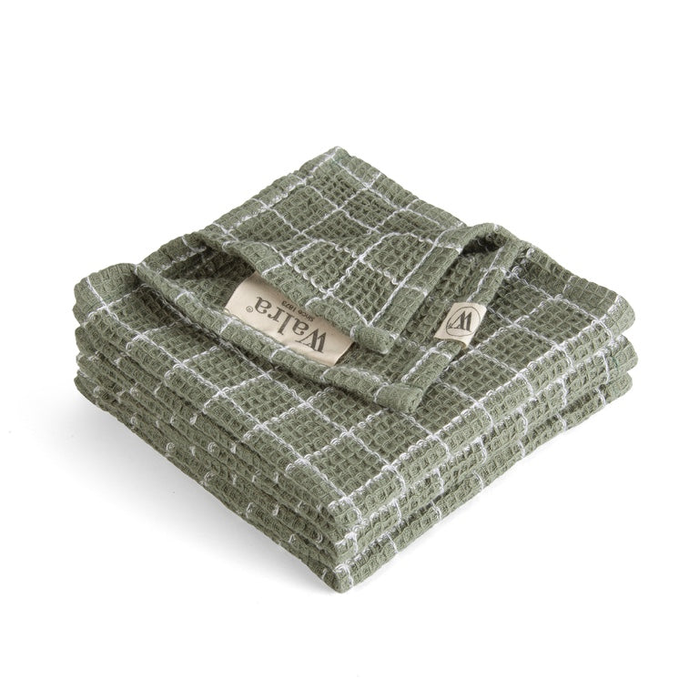 Walra Vaatdoekenset Dry with Cubes – 3-delig – Katoen - Groen