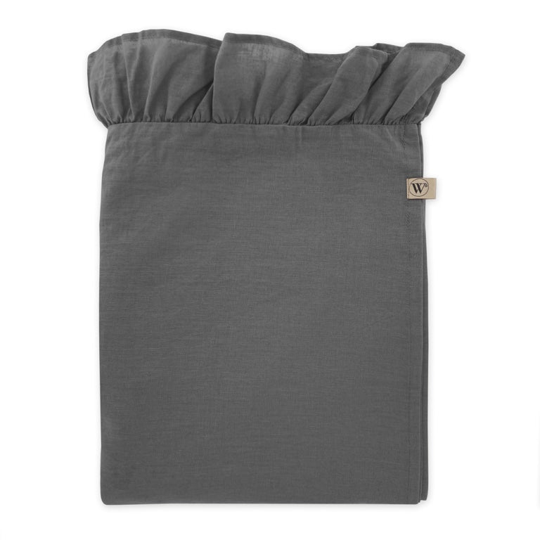 Walra Tafelkleed Lovely Linen Ruffles - 140x240cm - Antraciet