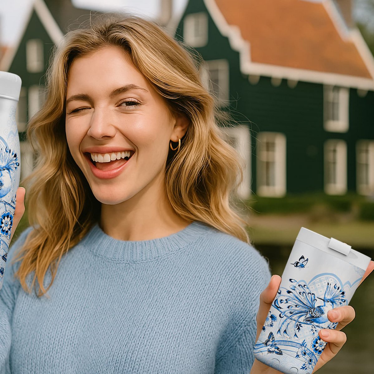 IZY Thermomok - Soft Azure - 350ML Design Koffiebeker To Go - Modern Mastery Collectie