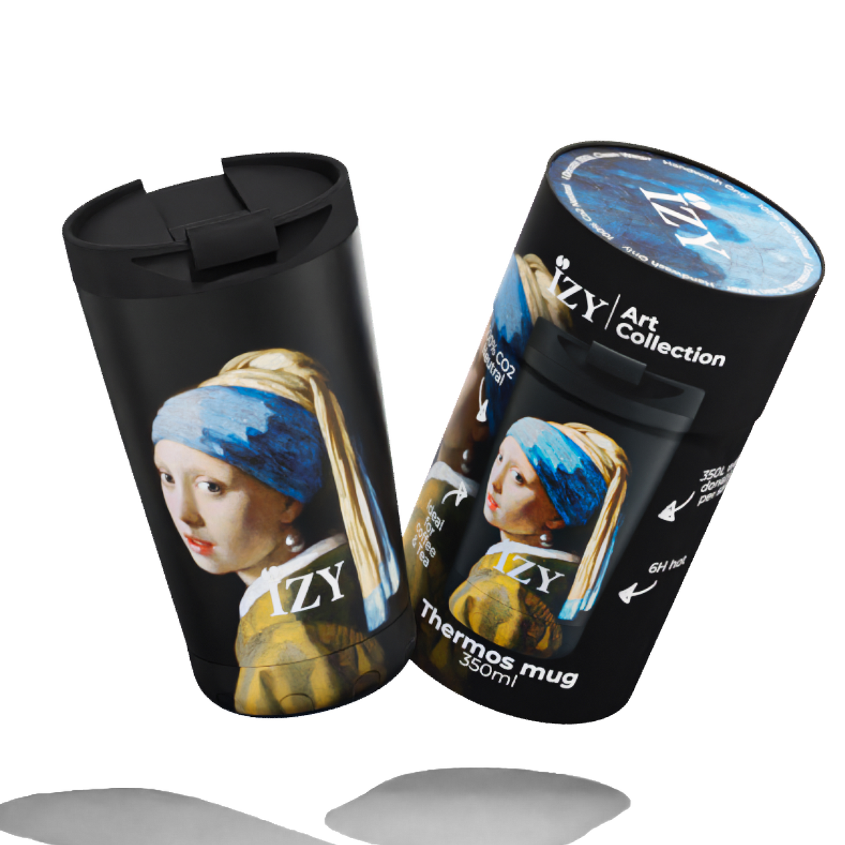 IZY Thermomok - Meisje met de Parel | Kunstzinnige Koffiebeker To Go 350ML- The Artists