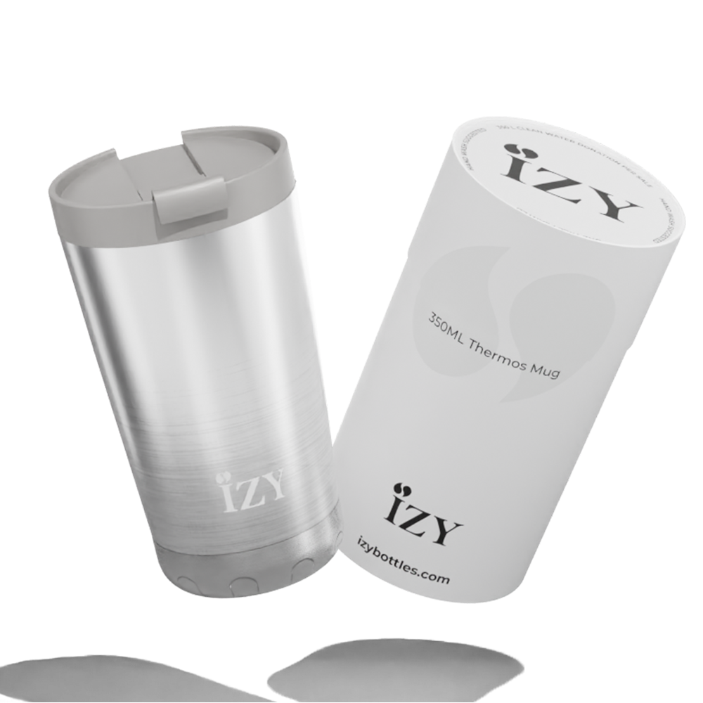 IZY Thermomok 350ML - Zilver | Herbruikbare Koffiebeker To Go - The Originals Collectie