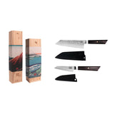 Kotai Bunka Starter Set – Schilmes 90mm & Santoku 170mm - Geleverd in een Luxe bamboe geschenkverpakking