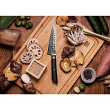 Kotai Bunka Petty Damascus Mes – 135 mm Universeelmes - Geleverd in een Luxe bamboe geschenkverpakking