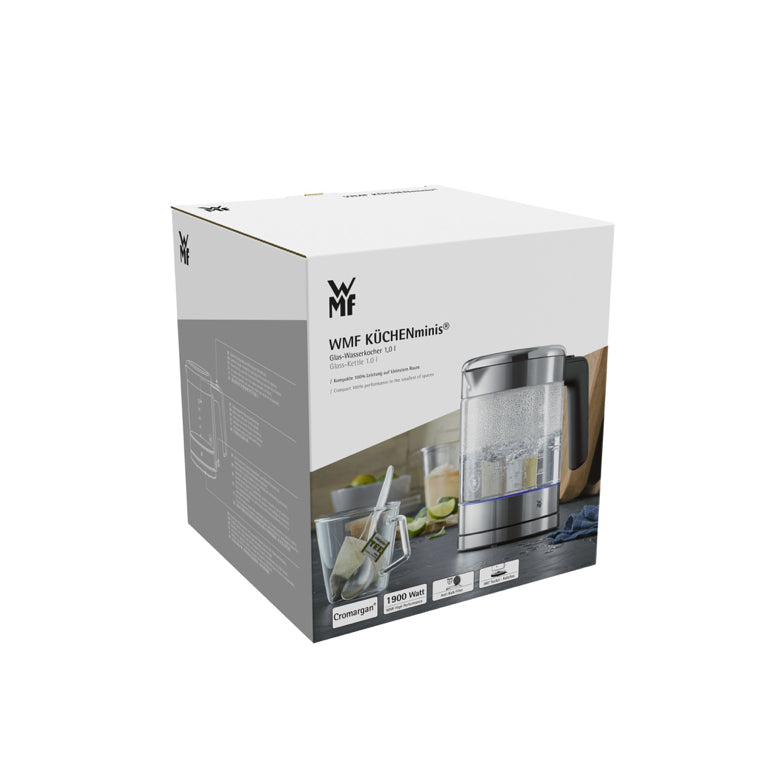 WMF KITCHENminis Waterkoker Glas 1 L – Compact, veilig & stijlvol