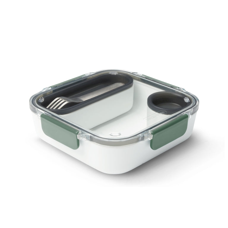 Black+Blum Lunchbox Original Groen – 3 Vakken, Lekvrij & Functioneel 198x198x56mm
