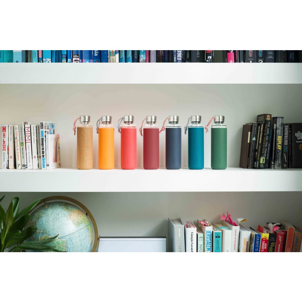 Black+Blum Glas Waterfles 0,6 L - Bordeaux Rood - 100 % Lekvrij, Elegantie & Duurzaamheid