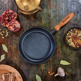 Maysternya Gietijzeren Koekenpan met houten handvat - Ø 28 x 6 cm