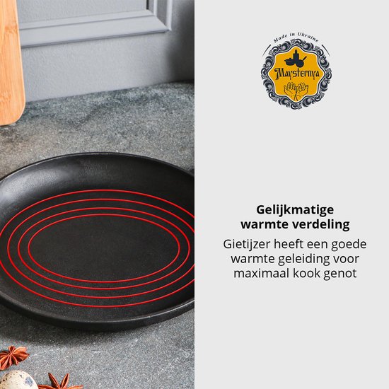 Maysternya Gietijzeren Grillpan vierkant - 28 x 28 x 4 cm