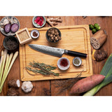 Kotai BBQ Set Deluxe – Koksmes, Vleesvork, Aanzetstaal & Snijplank - Geleverd in een Luxe bamboe geschenkverpakking