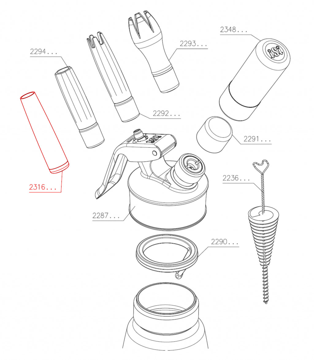 iSi Spuitmond rvs recht
