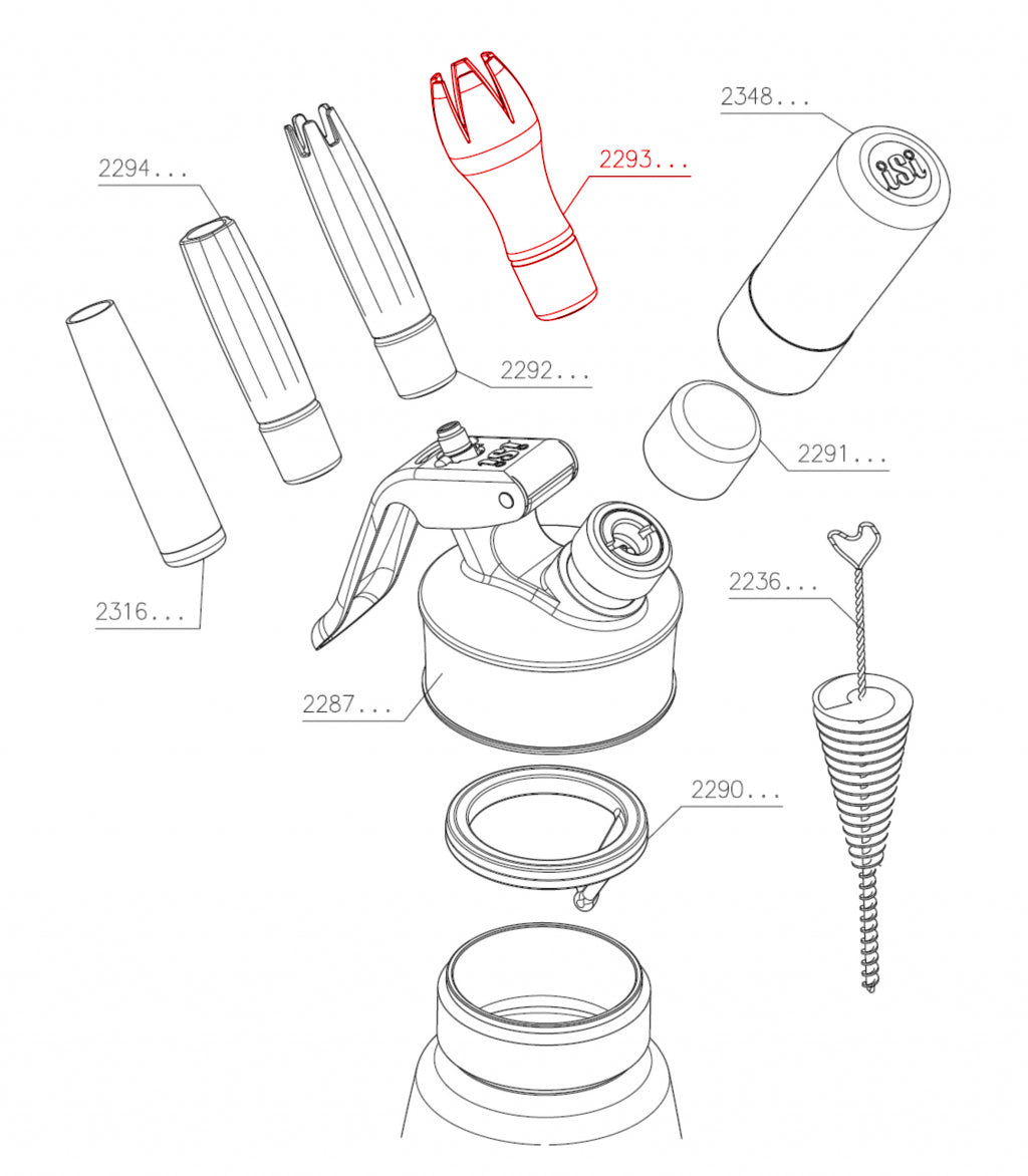 iSi Spuitmond tulp Gourmet / Thermo Whip - Rood