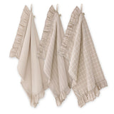 Walra Keukenset Lovely Linnen Ruffles Beige – 3-delig – Elegant & Natuurlijk