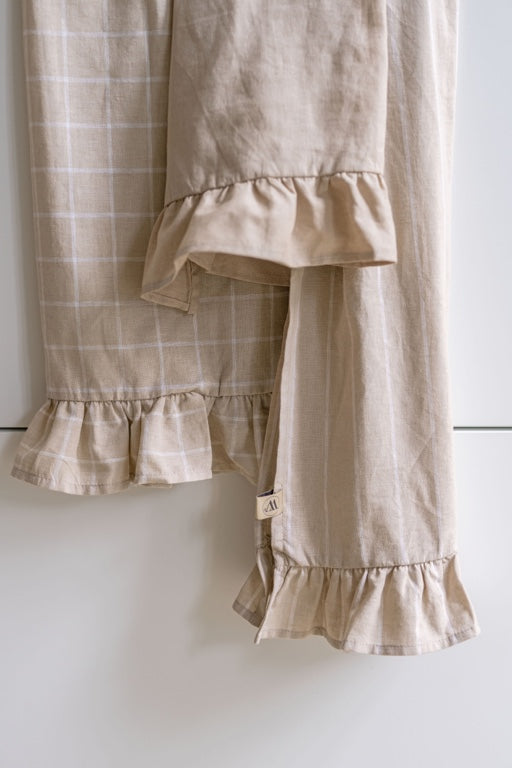 Walra Keukenset Lovely Linnen Ruffles Beige – 3-delig – Elegant & Natuurlijk