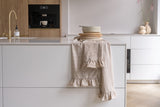 Walra Keukenset Lovely Linnen Ruffles Beige – 3-delig – Elegant & Natuurlijk