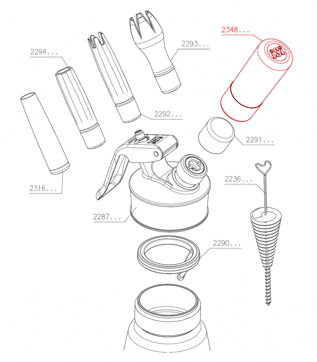 iSi Patroonhouder rvs rood GW/TW