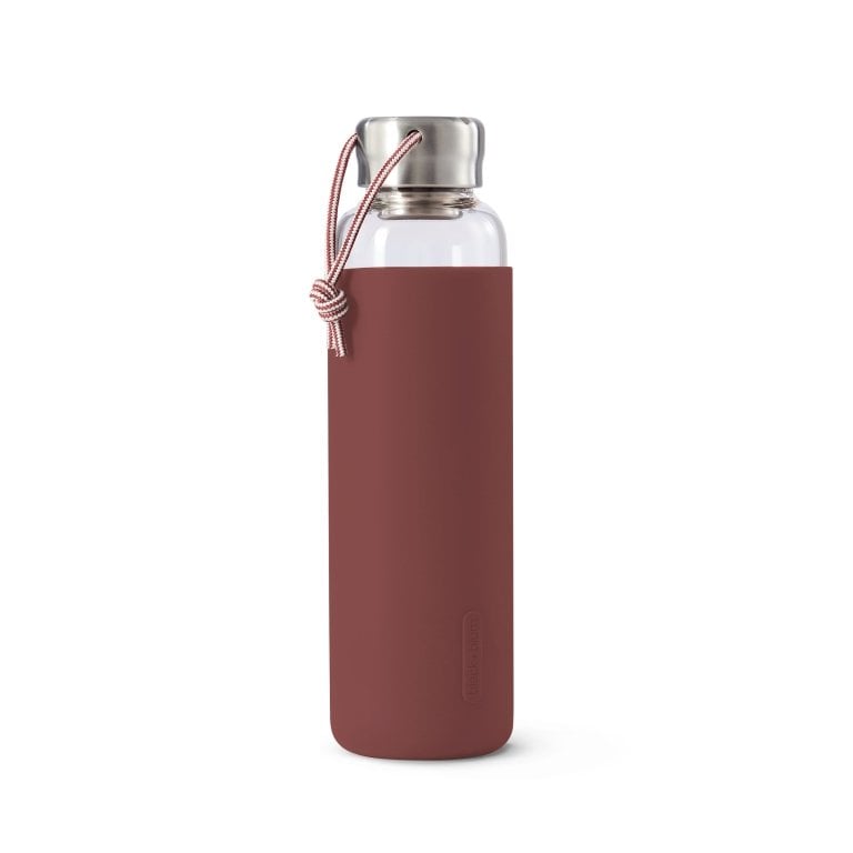 Black+Blum Glas Waterfles 0,6 L - Bordeaux Rood - 100 % Lekvrij, Elegantie & Duurzaamheid
