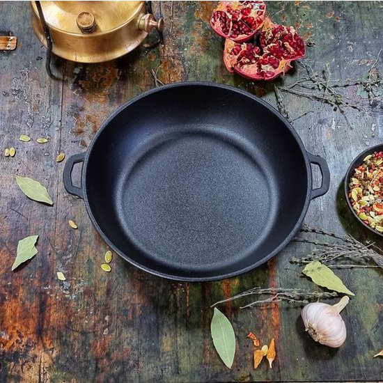 Maysternya Gietijzeren Barbecuepan met handvaten - Ø 20 x 4 cm