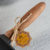 Maysternya Gietijzeren Grillpan vierkant met houten handvat - 28 x 28 x 4 cm