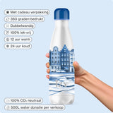 IZY Drinkfles - Plateel | Luxe Thermofles 500ML - Heinen Delfts Blauw Collectie