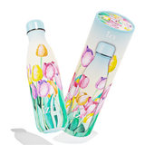 IZY Drinkfles - Tulpenveld | 500ML Kunstzinnige & Duurzame Fles - The Artists Collectie
