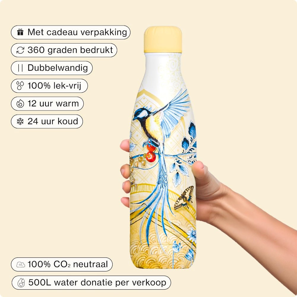 IZY Drinkfles Saffron Gold | 500ML Luxe & Duurzame Thermofles - Modern Mastery Collectie