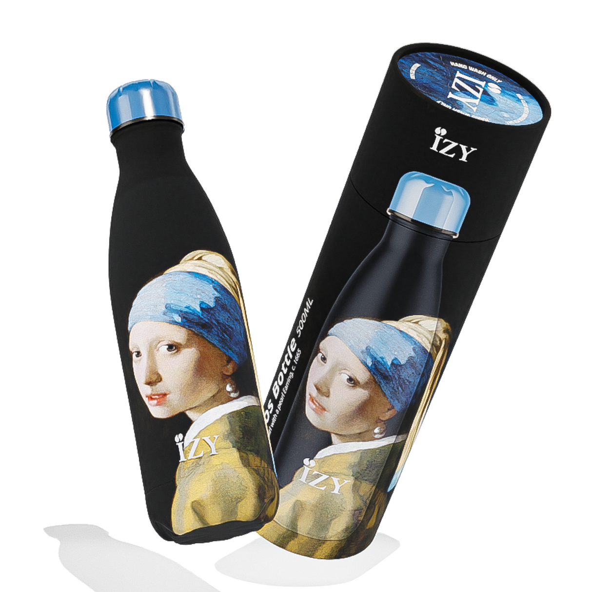 IZY Thermofles - Meisje met de Parel | Kunstzinnige RVS Drinkfles 500ML