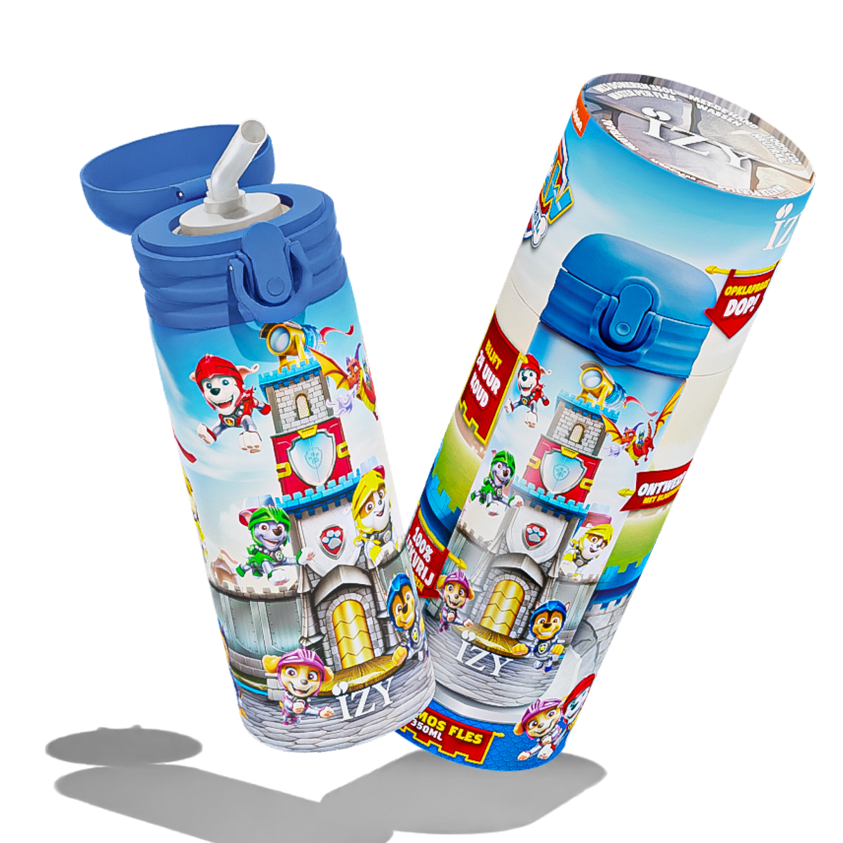IZY Kids Drinkfles - Rescue Knights | 350ML Lekvrije RVS Fles voor Kinderen - Paw Patrol