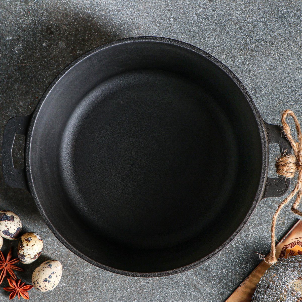 Maysternya Gietijzeren Braadpan met glazen deksel - 2 Liter