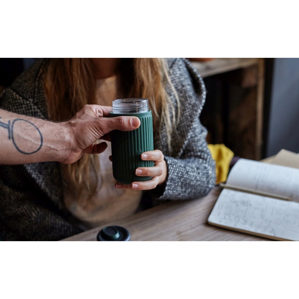 Black+Blum Reisbeker Glas 0,34 L - Blauw - Lekvrij, Smaakneutraal & Duurzaam