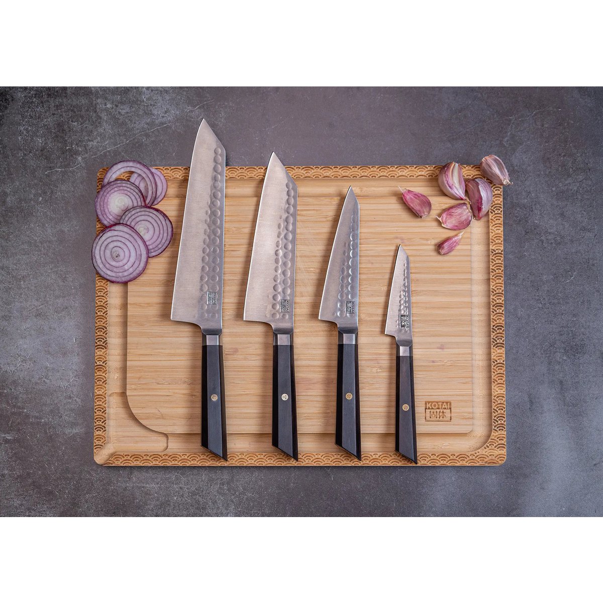Kotai Bunka Complete Set Deluxe – 4 Messen + Messenzak & Aanzetstaal - Geleverd in een Luxe bamboe geschenkverpakking