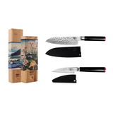 Kotai Starter Set – 2 Messen: Schilmesje & Santoku - Geleverd in een Luxe bamboe geschenkverpakking