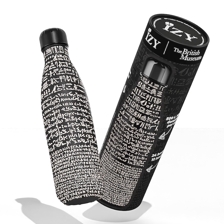 IZY Drinkfles - The Rosetta Stone - 500ML Kunstzinnige & Duurzame Fles - The British Museum Collectie